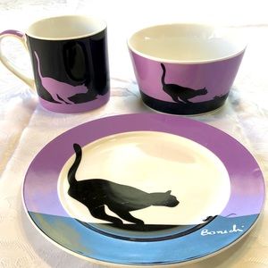 Stokes Purple Cool Cat Tableware Set